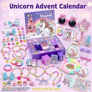Brand Merchandise Gift With Purchase <strong>Advent</strong> <strong>Calendar</strong> Unboxing Kit for Kids Girls Hair Clips Beads Cosmetic Minis Gift Box - Product Image 1