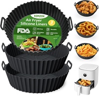 Panier en silicone pour friteuse à air de 3 à 5 QT, plateau de cuisson, accessoires de four, doublures réutilisables en silicone pour friteuse à air