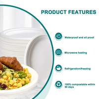 Assiettes de maïs jetables compostables personnalisées, vaisselle étanche et réfrigérée pour les fêtes, le camping et les rassemblements