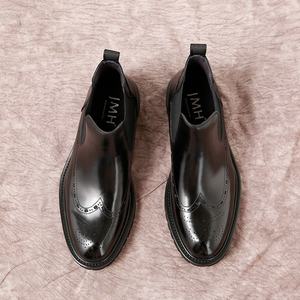 Mocassins pour hommes en cuir brun de haute qualité, fabriqués au Royaume-Uni, style rétro, cuir lavé, Goodyear Welted, lacets, brogues imperméables - Product Image 6