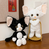 Peluche Chat Devon Rex Noir et Blanc en Coton PP, Jouet Compagnon Rembourré, Cadeau, Vente en Gros Directe Usine Chine