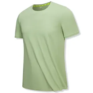 Toptan yuvarlak boyun egzersiz tişörtleri spor kuru Fit gömlek özel erkekler T gömlek