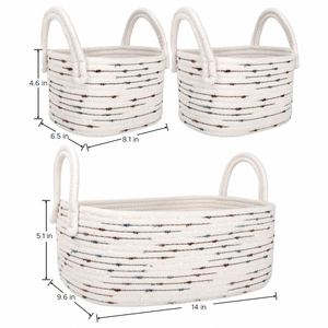 Organizador de pañales de algodón para bebé, bolsa de pañales portátil ecológica y cesta de almacenamiento para cambiador y coche - Product Image 1