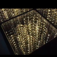 Plancher de danse Abyss à effet miroir magique 3D contrôlé par DMX512, style Starlight Shining, classé IP65, équipement de scène LED RGB pour fêtes
