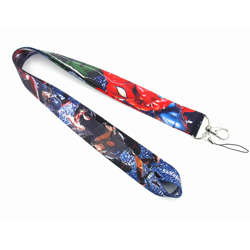 Cool Cartoon the Avengers Marvel Spider-Man Iron Man Lanyard Wholesale High Quality Neck Strap Lanyards Satin Anti-Lost Lanyard Image 2