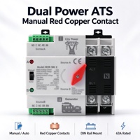 100A 2P 220V Tiga/Fase Tunggal Tipe Rel Din Saklar Transfer Otomatis (ATS) Daya Ganda Tanpa Interupsi Tenaga Surya