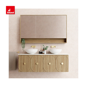Allandcabinks-armario de baño de estilo europeo, mueble montado en la pared, con revestimiento de madera - Product Image 4