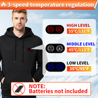 Sweat à capuche chauffant en polaire pour homme, 17 zones chauffantes, col chauffant, veste en polaire légère pour l'hiver en plein air