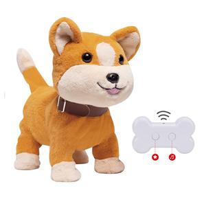 Custom Walking Barking Tail Wagging Simulación Cachorro Mascota Juguete de peluche Rc Animal Lindo Control remoto Corgi Juguetes para perros de peluche - Product Image 1