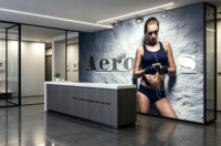 Papier peint mural 3D personnalisé pour salle de sport, motif fille sportive, pour fond de réception, décoration murale commerciale, revêtement mural pour salle de sport