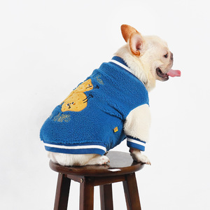 Giacca da Baseball invernale di marca alla moda per <span class=keywords><strong>cani</strong></span> da compagnia ispessita secchio francese <span class=keywords><strong>carlino</strong></span> caldo di cotone vestiti invernali in velluto - Product Image 5