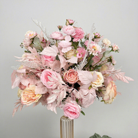 Boule de fleurs artificielles de luxe en soie, parfumée, faite à la main, centre de table Anthurium Rose Rouge Bourgogne, vente en gros d'usine