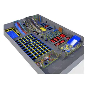 商业800平方米冒险疯狂滑梯跳跃区泡沫球坑蹦床公园