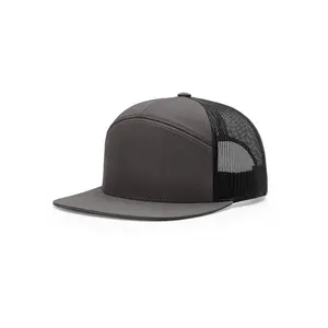Hochwertige Custom Baseball Mesh 7 Panel Hüte Blank Outdoor Sport kappen Trucker Caps mit Seitenst reifen