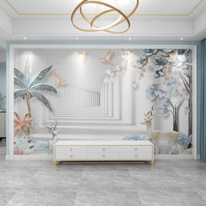 Papier peint 3D Moderne Nordique Elk Tv Fond Revêtement Mural Salon Papier Peint Film Et Télévision Revêtement Mural - Product Image 4