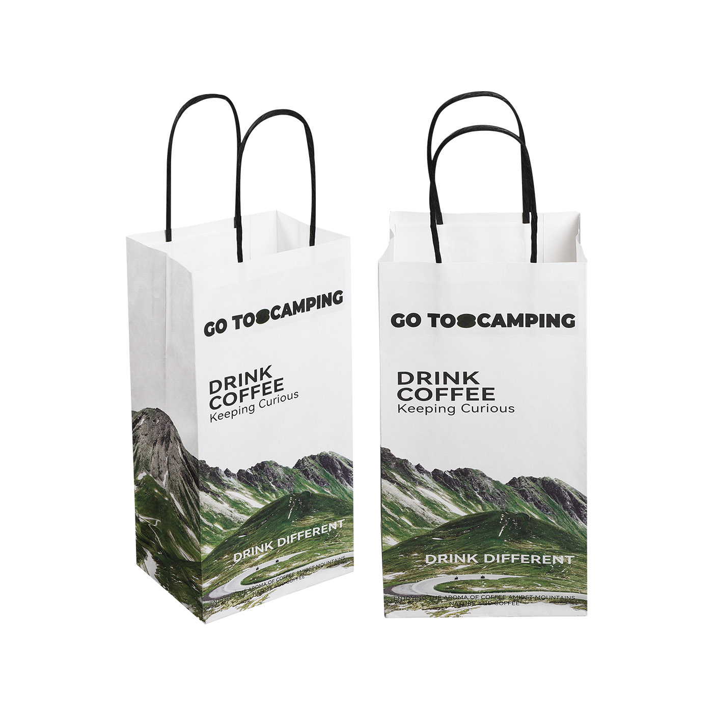 Biodegradable Kraft Paper Handbags For Coffee & Milk Tea Takeout - Customizable Food Packaging Bags