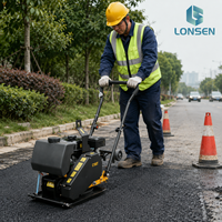 Compacteur à plaque autoporté Lonsen 6,5 CV C100T, force de vibration 20 kN, plaque 42*52 cm, moteur 80 kg