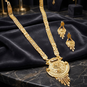 Venta al por mayor de moda 14K 18K 24K chapado en oro conjunto de joyas, formando conjunto de joyería larga, joyería tradicional, joyería llena de oro de latón. - Product Image 1