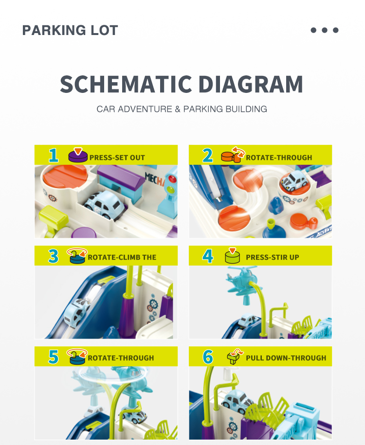 HUADA — piste de construction dans une ville pour enfant, jeu d'aventures, Parking, jouet, 2022