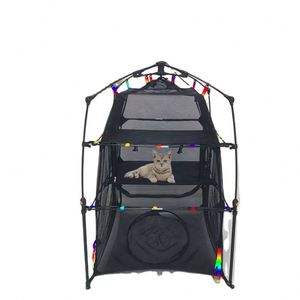 BSCI Factory Kitty <b>Tower</b> 4 in 1 Cat Tent with Tunnel for Outdoor Cat Enclosures Portable Playpen <b>Play</b> Tents for Rabbits Ferrets - Product Image 2