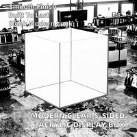 Étagère de présentation moderne en acrylique transparent à 5 faces pour rangement carré ou rectangulaire à surface polie