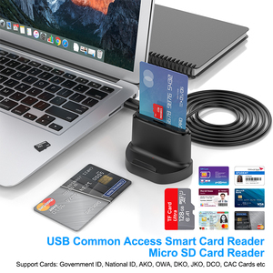 Rocketek 2-in-1 USB2.0 수직 메모리 TF 카드 스마트 카드 리더기 전화 스탠드 CAC EMV Sim IC ID 카드 리더기 - Product Image 3