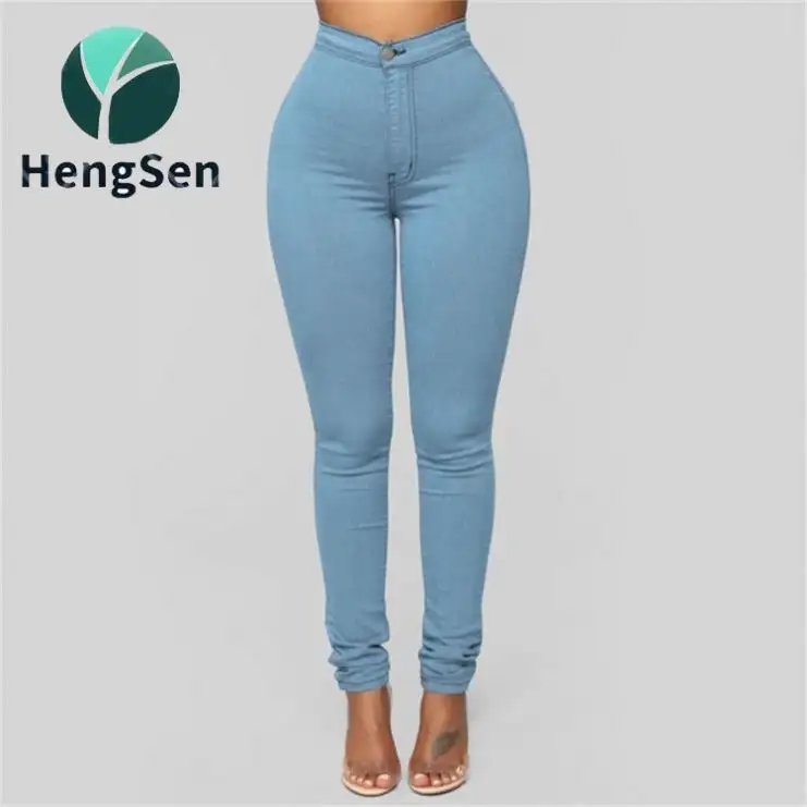 Jean Slim taille haute pour femme, pantalons extensibles basiques, décontractés, couleur bonbon