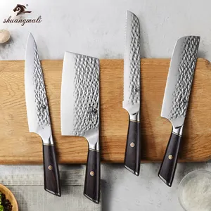 4PCS Stainless Steel Kitchen Chef Knife Set Nakiri Knives Bread Vegetable Slicing Knife