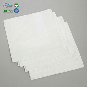 Wholesale Stain Resistant White 18x18 Inch 100 Percent Cotton Jacquard Napkin Hemmed <b>Edge</b> For Upscale Catering Trade Show Booth - Product Image 1