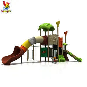 Forest Theme Amusement Park Rides Games Outdoor Toys Kids Plastic Slide Playground for Sale
