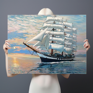 Kit de Manualidades Feng Shui Familiar, <span class=keywords><strong>Pintura</strong></span> por Números, Set de <span class=keywords><strong>Pintura</strong></span> Acrílica, Lienzo Impermeable, Regalo, Velero, Decoración Familiar para Pared - Product Image 3