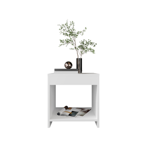 Night Table 16.5 H White Spacious <b>Shelf</b> <b>Bedside</b> Storage - Product Image 4