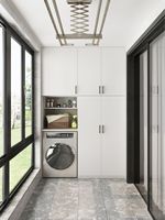 Meuble de buanderie en bois massif intégré JINGSHUN, meuble moderne sur mesure pour machine à laver, meuble de salon sur mesure