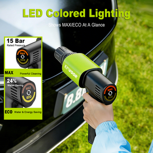 Nettoyeur haute pression pliable ENVOOR 15 bars avec affichage couleur LED, ultra léger 0,8 kg, 2600 mAh Type-C - Product Image 2