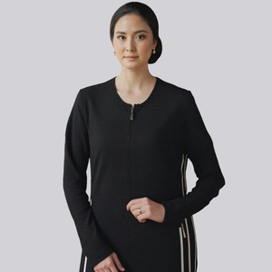 Ensemble modeste en tissu tricoté respirant à haute élasticité, vêtements de sport décontractés pour femmes musulmanes, Kilang Jahit Pukal OEM, automne - Product Image 1