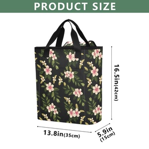 Sac à dos isotherme extra large de grande capacité 30L avec design floral hawaïen personnalisé pour la livraison de repas chauds et les pique-niques - Product Image 3
