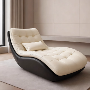 Zero-Gravity Echtleder Italienischer Minimalistischer Wohnzimmer-Freizeitstuhl Sofabett Einzelpersonen-Chaiselongue Designer-Loungesessel - Product Image 3