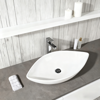 YIDA Lavabo blanc moderne Lavabo en céramique en forme de bateau Lavabo à main Lavabo en céramique Bassin d'art de comptoir
