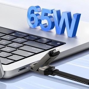 4-in-1 65W 5A Keychain data cable Fast <b>Charging</b> USB Type C PD phone Cable with LED Display Portable Short Charger Cord line - Product Image 4
