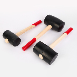 Marteau en caoutchouc à manche en bois neutre, face ronde, 2051, pour la construction, le travail du bois et la rénovation de revêtements de sol - Product Image 4