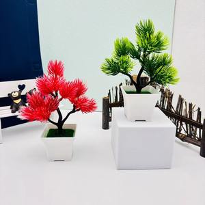 Pequena Simulação Esquilo Bonsai Enfeites Plantas Verdes Vasos De Jardim Layout Falso Árvore Flowerpot Artificial Ação De Graças - Product Image 2