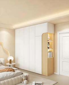 Armarios Modernos y Duraderos con Puertas Extensibles de MDF y Tablero de Partículas para Dormitorio, Sala de Estar, Oficina en Casa, Uso en Hoteles - Panel de Madera Elegante - Product Image 1