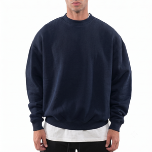 Custom Logo <b>Men</b> Women Blank Tracksuit Fleece Crewneck Sweatshirt Pants Set 6677 Wholesale Clothing Manufacturer Sweat suits - Product Image 2