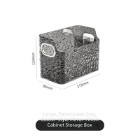 Boîte de rangement en plastique simple à texture glacée avec compartiments sans couvercle pour la table de maquillage, le comptoir, l'organisation des cosmétiques et du maquillage