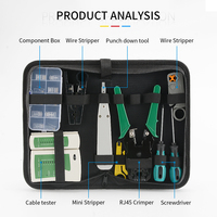 Kit d'outils de sertissage RJ45 professionnel pour câbles réseau CAT5/CAT6, testeur de câbles LAN et outils de réparation réseau