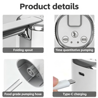 Pompe à eau électrique pliable, 3 interrupteurs, automatique, alimentée par batterie, recharge USB, utilisation portable et pratique, 5 gallons