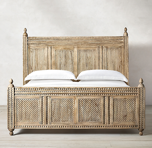 Meubles de salon sculptés de style vintage américain, meubles de chambre à coucher, lit queen-size, lit double, lit en bois, meubles sur mesure - Product Image 5