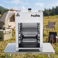 Grill à poulet rotatif entièrement automatique au gaz, barbecue commercial haute température sans fumée, grille de cuisson de qualité alimentaire