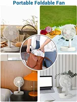 Ventilateur de table pliable USB Mini ventilateur à piles à 4 vitesses et synchronisation pour intérieur/extérieur portable pour la maison ou l'hôtel