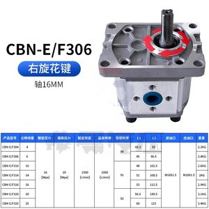 नया इलेक्ट्रिक ड्राइव हाइड्रोलिक गियर पंप CBN-E/<span class=keywords><strong>f306</strong></span> दाएं हाथ के स्पलाइन फ्लैंज कनेक्शन उच्च दबाव गियर तेल पंप - Product Image 2